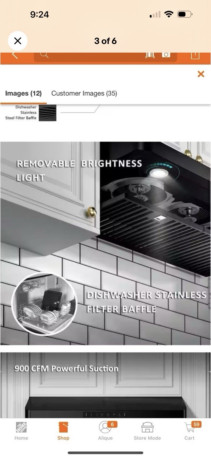 VIKIO 30” 900 CFM Under Cabinet Range Hood Black Stainless LED 2-Way Vent