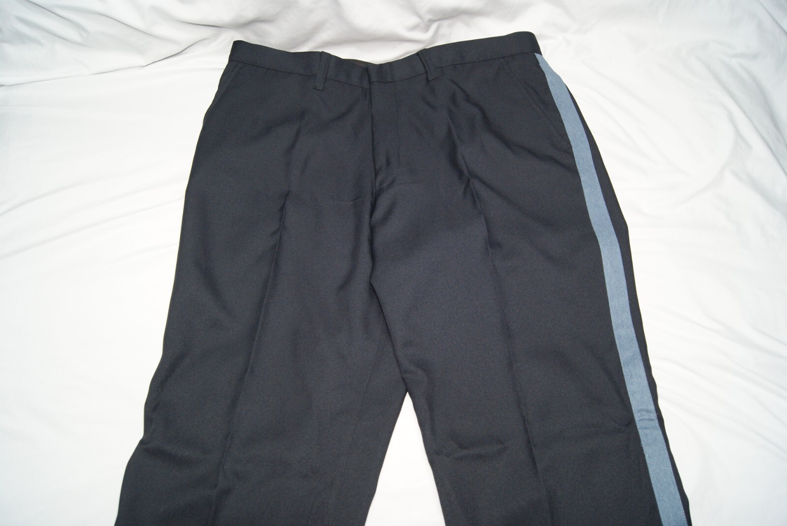 uniform group pants mens 40 R unhemmed dark navy blue w/ blue stripe new