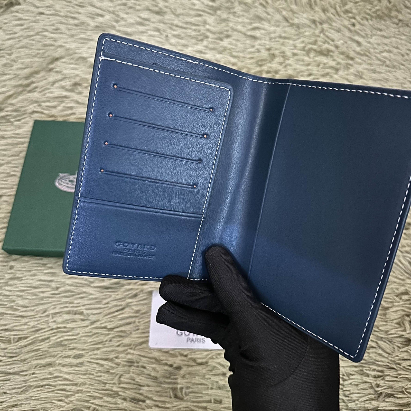 Goyard Passport Holder Wallet Blue