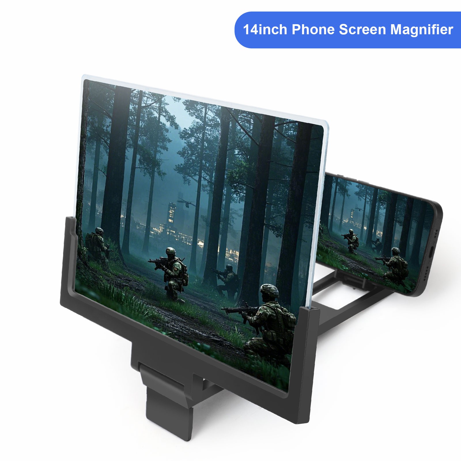 14" Smartphone Screen Magnifier 3D HD Mobile Phone Video Amplifier Stand Bracket