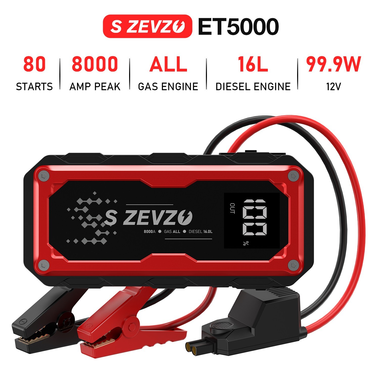 8000A Jump Starter Portable 12V Car Battery Booster Power Bank Pack Charger
