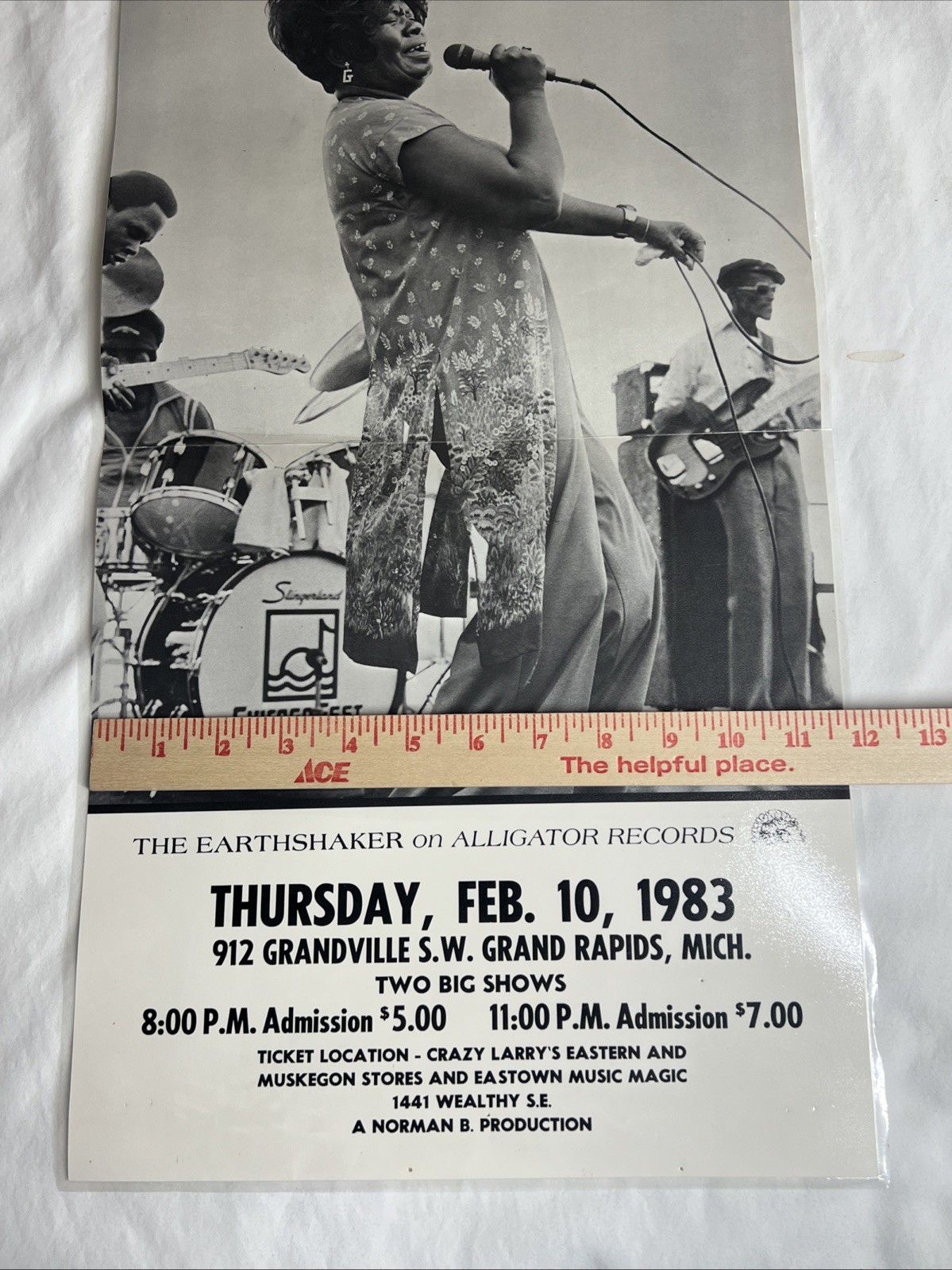 KOKO TAYLOR & Blues Machine, The Earthshaker Alligator Records Promo Poster 1978