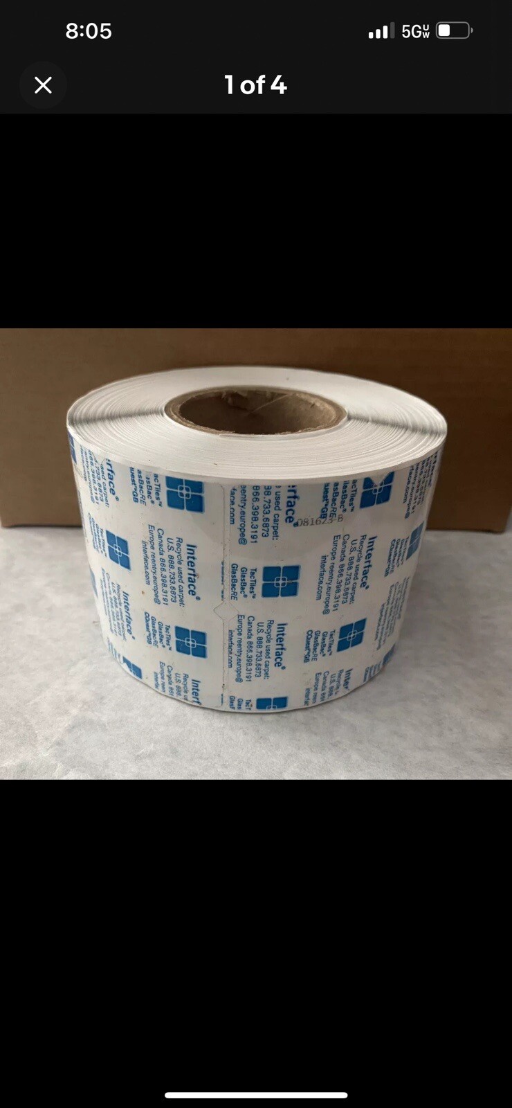 500 Full ROLL Interface Floor Adhesive TacTiles Carpet Tile Installation