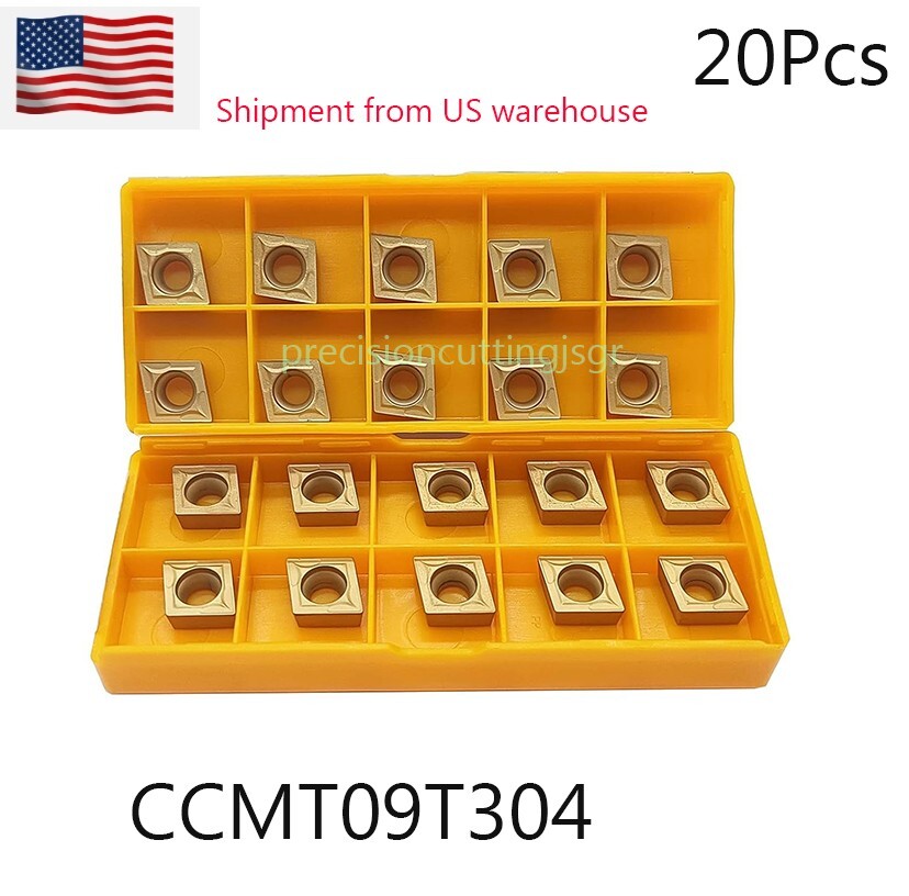 20Pcs CCMT09T304/CCMT32.51 Carbide Insert Lathe Turning Tool Cut Milling Blade
