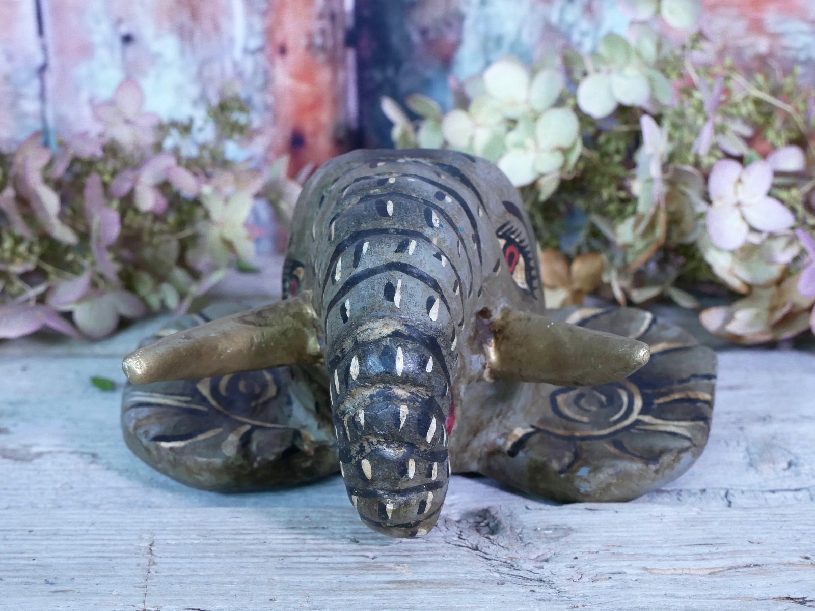 Elephant Mask Wood Handmade Nahua Guerrero Mexican Folk Art