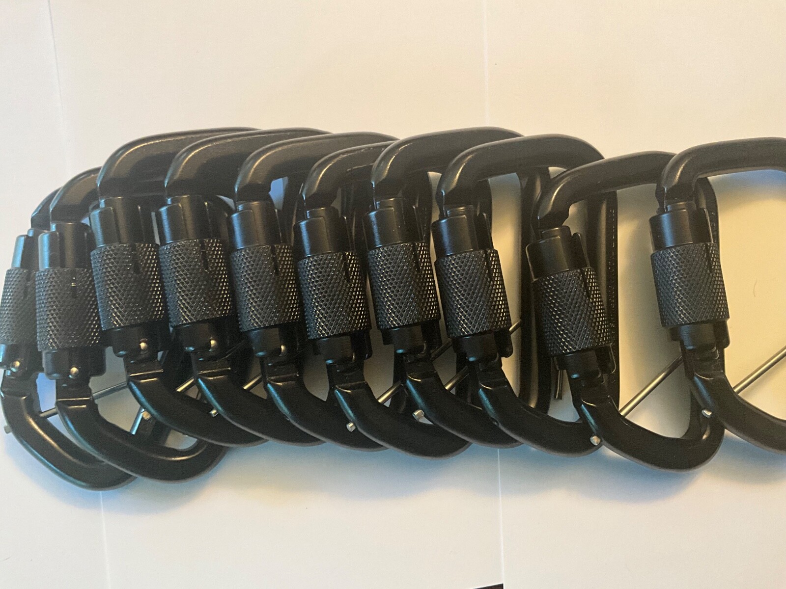 10 Pack BLACK Fusion Tacoma Carabiner Extra Duty 60kn - 11,200Lbs HIGH STRENGTH