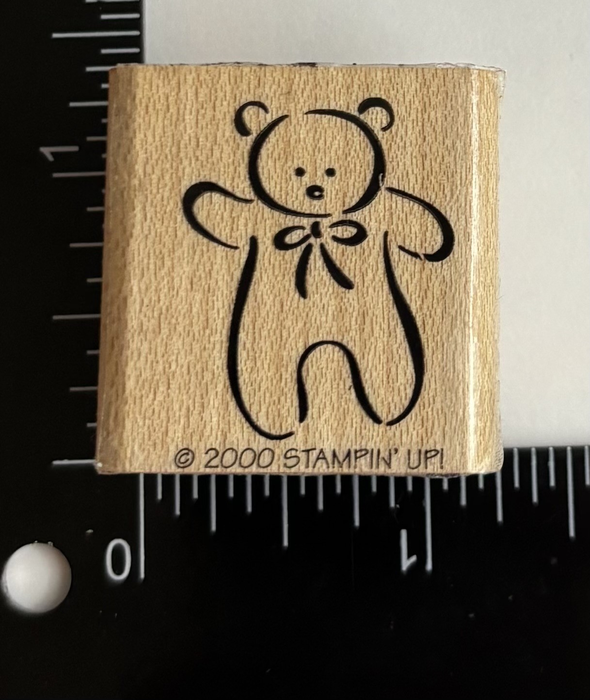 Stampin Up Wood Rubber Stamp 2000 Teddy Bear