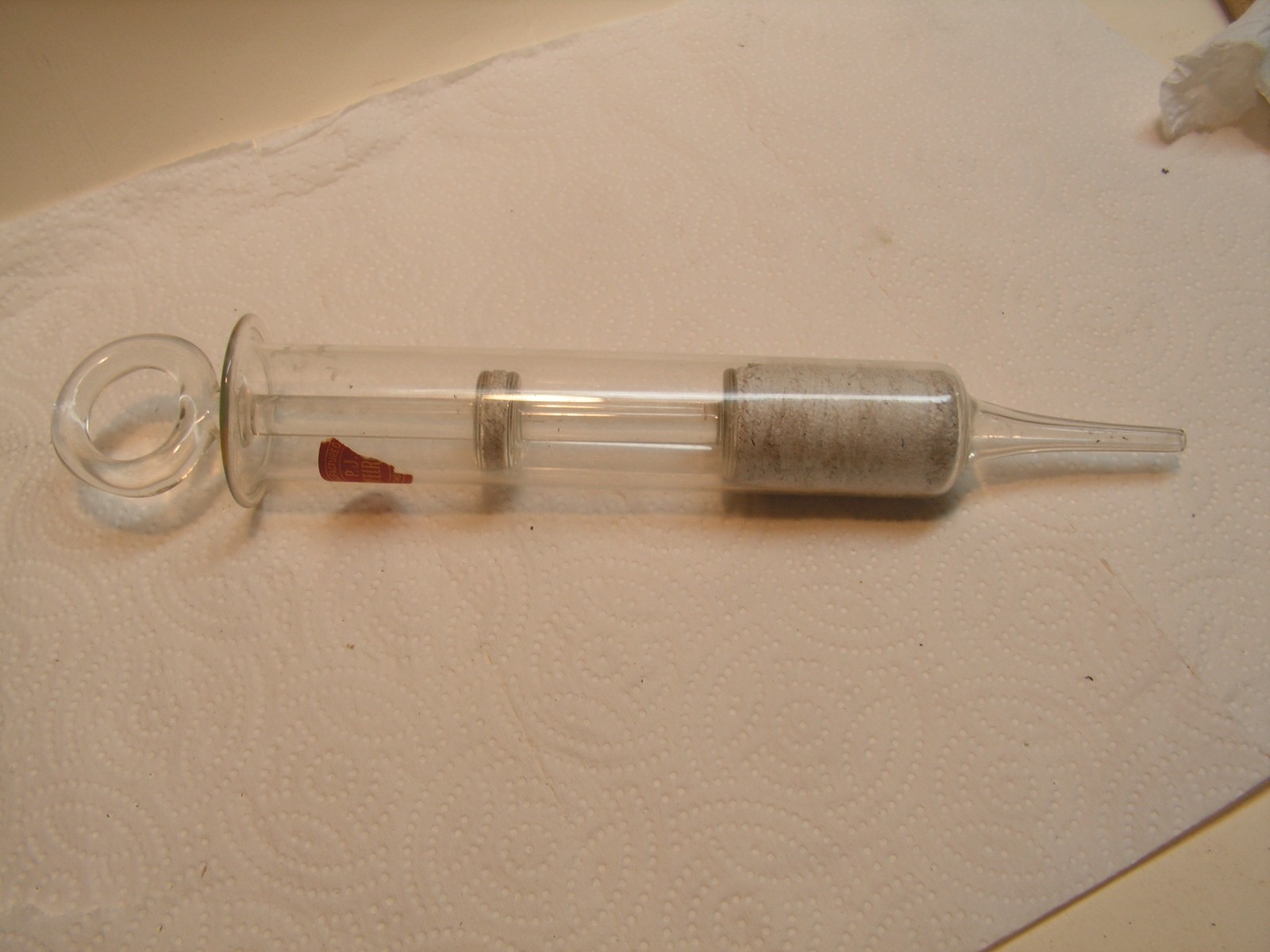 Vintage Glass Syringe Antique P J McElroy Surgeon Medical Apothecary Unused?