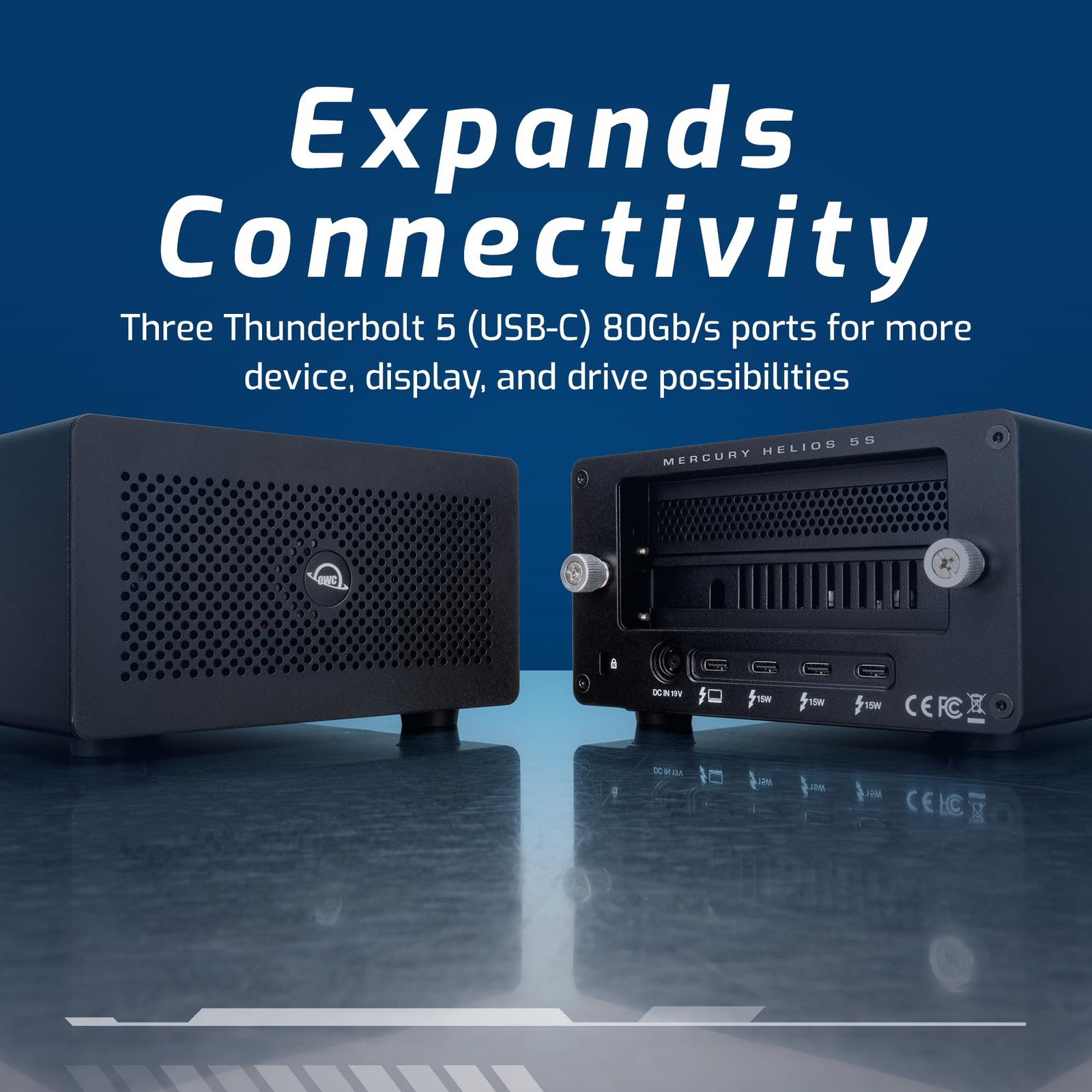 OWC Mercury Helios 5S Thunderbolt™ 5 External PCIe Expansion Solution