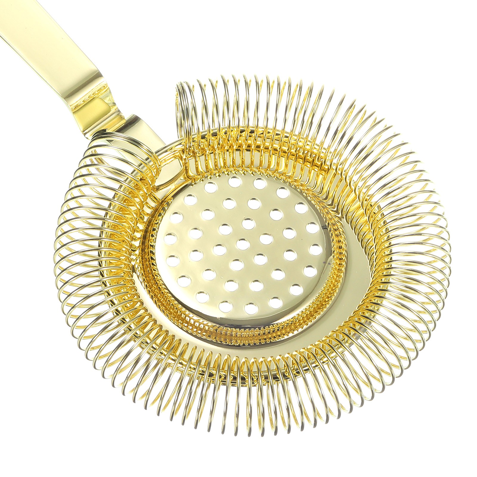 Cocktail Strainer, 1pcs Stainless Steel Bar Strainer for Drinks (Gold, 210mm)