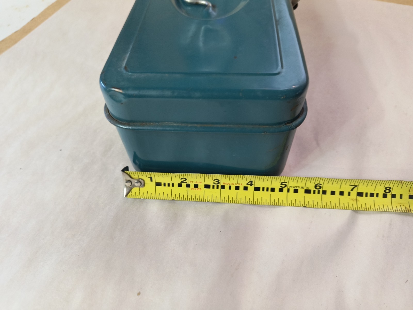 Vintage Union Chests Metal Tool Box Teal Blue Green Model NO 2011