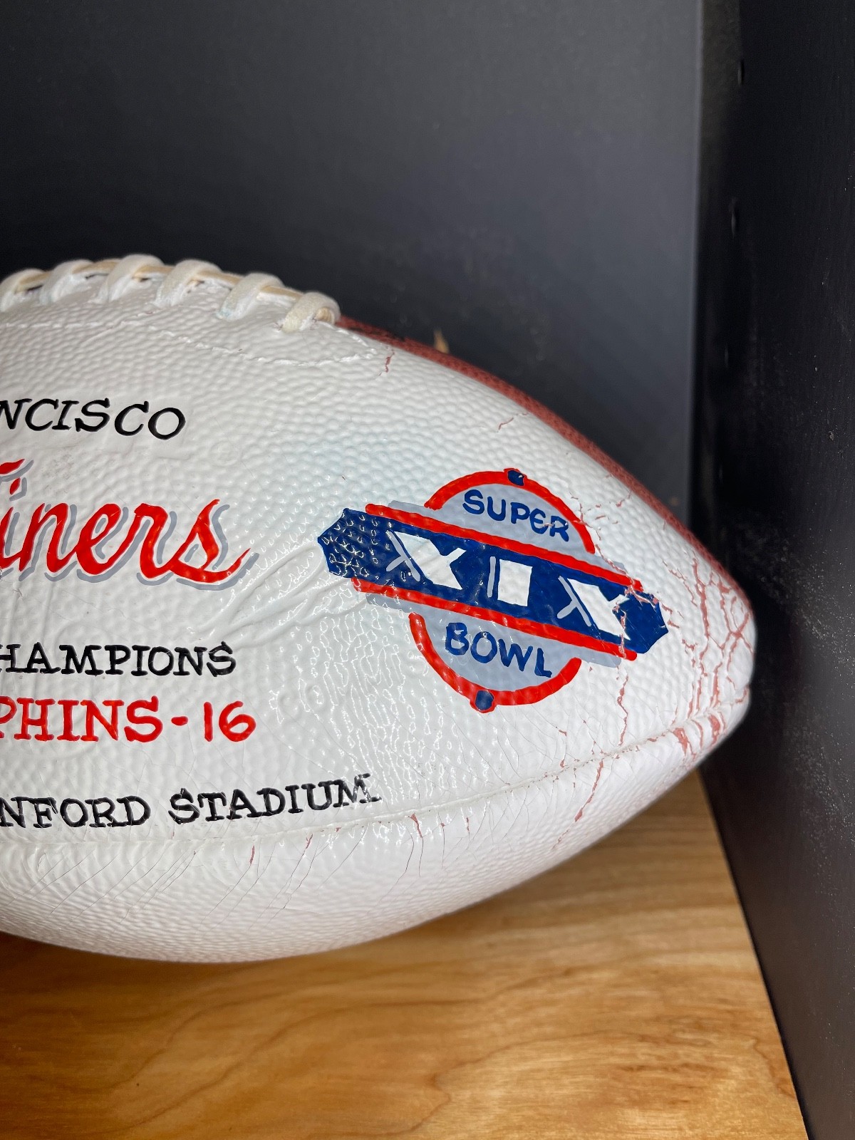 1985 Super Bowl XIX Football 49ers Dolphins game ball