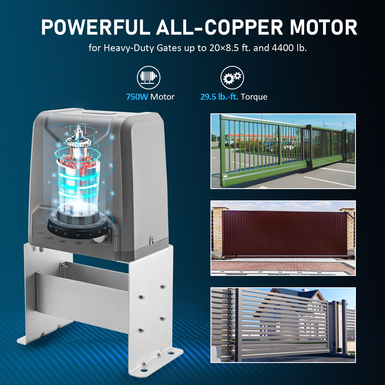 CO-Z 4400lb APP Control Automatic Sliding Gate Opener with Keypad & 4 Remotes