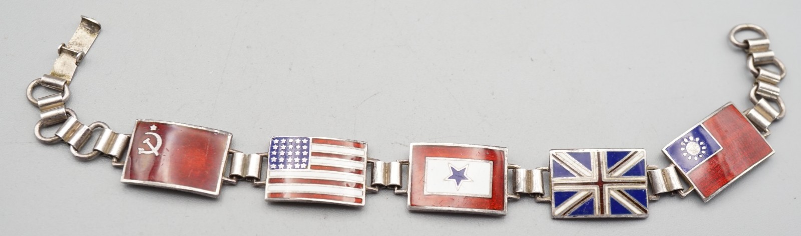 WWII Sterling Nationalist China/US/Russia/Great Britain Son In Service Bracelet