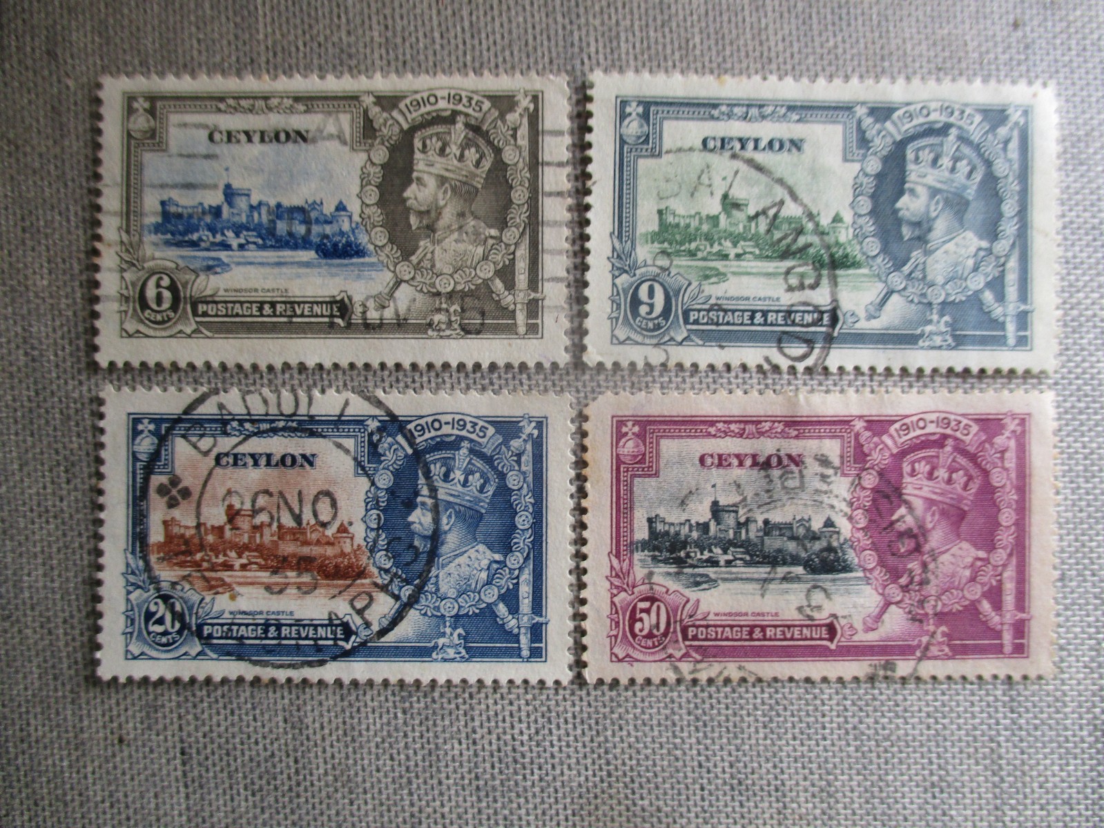 Ceylon, Scott# 260-263, used