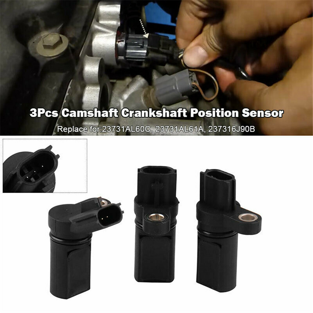 Camshaft Cam Crankshaft Position Sensor LH & RH Set of 3 For Infiniti Nissan