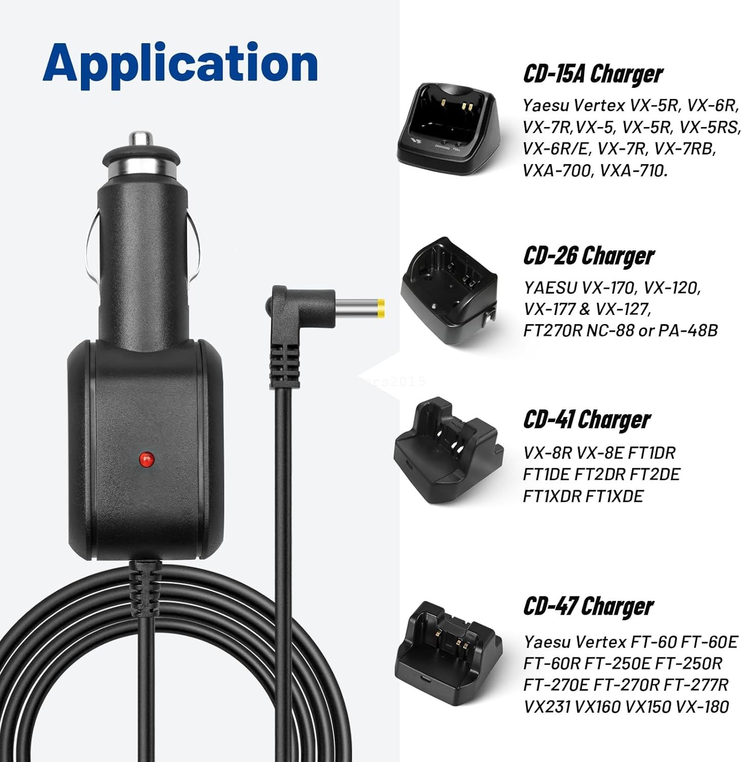 For Yaesu Vertex FT-60R FT-70DR Mobile Radio Charger Deck Power Connector Cable