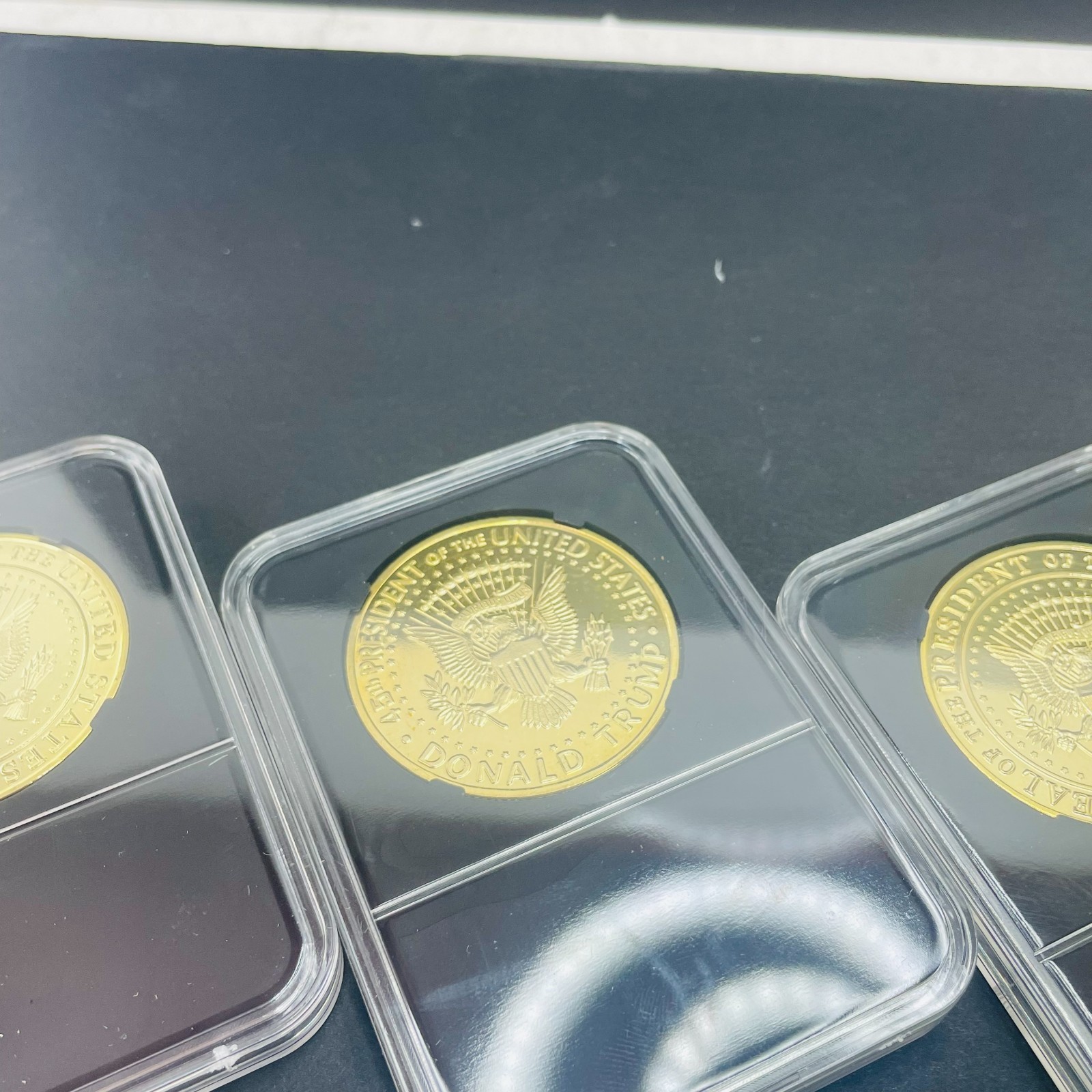 2024 Donald Trump President Gold Commemorative Challenge Coin (3 Pcs Set) MAGA