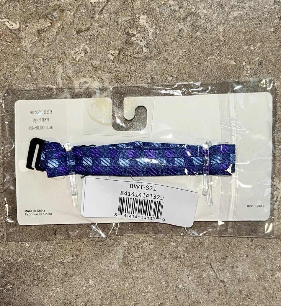 Isaac MIZRAHI Boy's Bow Tie 100% Silk, Blue | Adjustable ONE SIZE, Geometric NEW