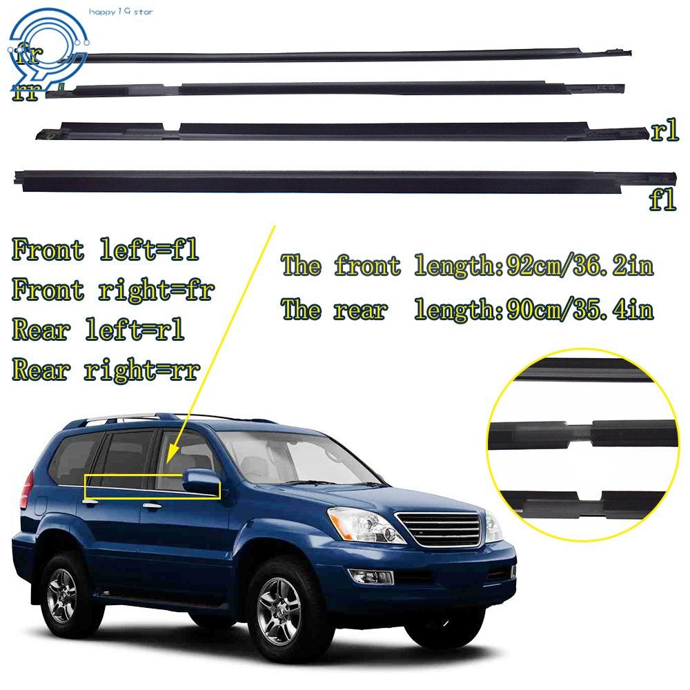 Weatherstrip Rubber Window Belt Moulding For LEXUS GX470 2003-2009 75722-60080