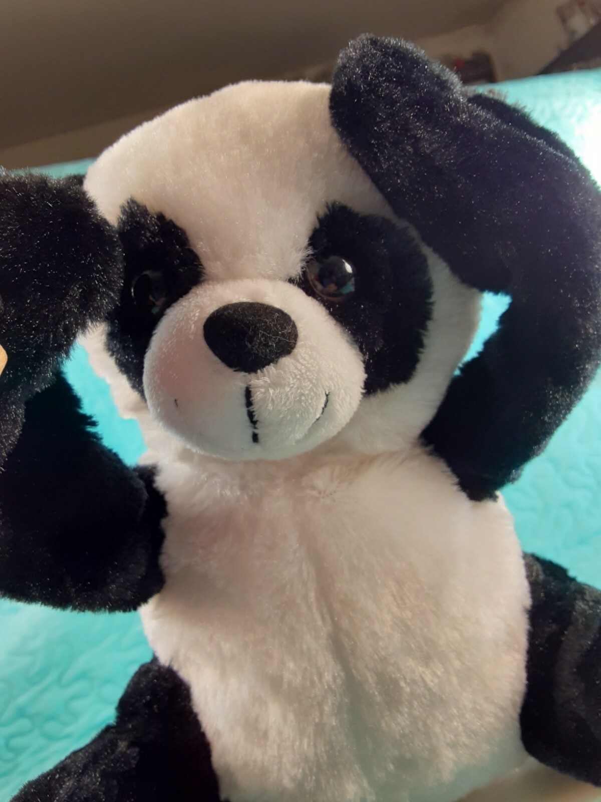 PANDA BEAR Peek A Boo I Love you Battery Operated Plush Arms & Ballown Move