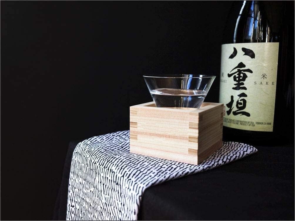 Sake Masu Cup Hinoki Wood Japanese Cypress Box Made in Japan Fuku 4 oz 2729