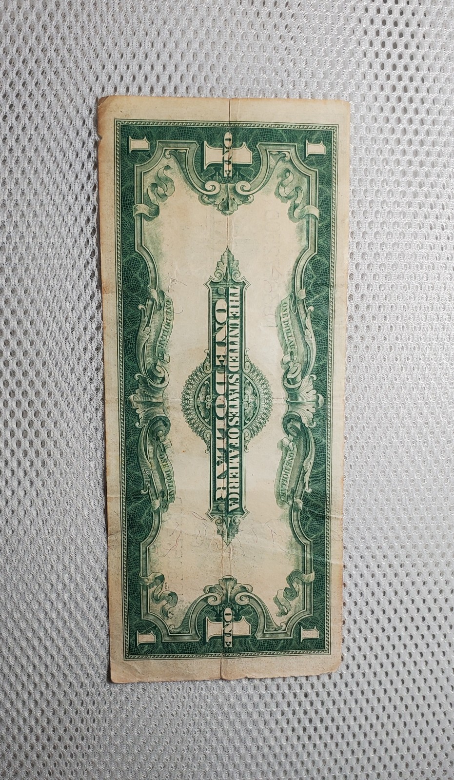 1923 $1 Silver Certificate Horse Blanket Blue Seal Large Size Note Border Damage