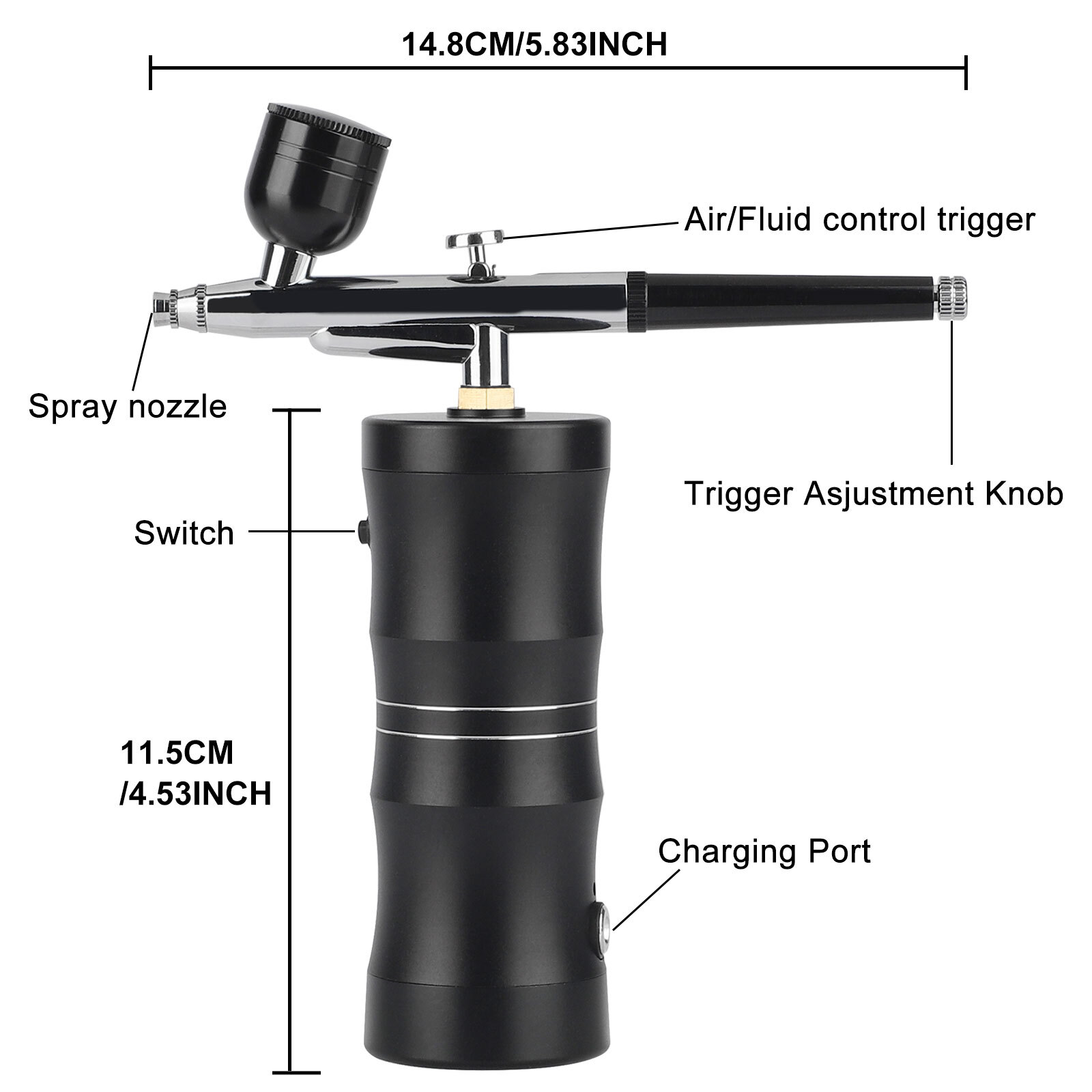 Portable Air Compressor Kit Airbrush Paint Spray Gun Nail Art Tattoo Airbrush US