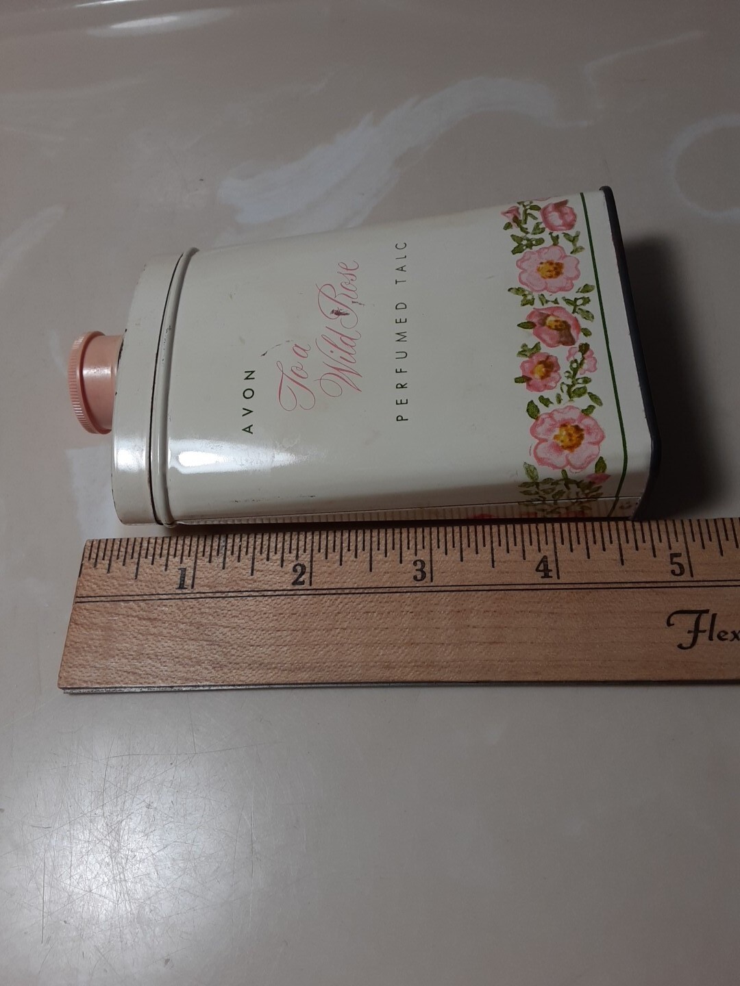 Vintage Avon TO A WILD ROSE Perfumed Talc Powder Tin w/partial contents
