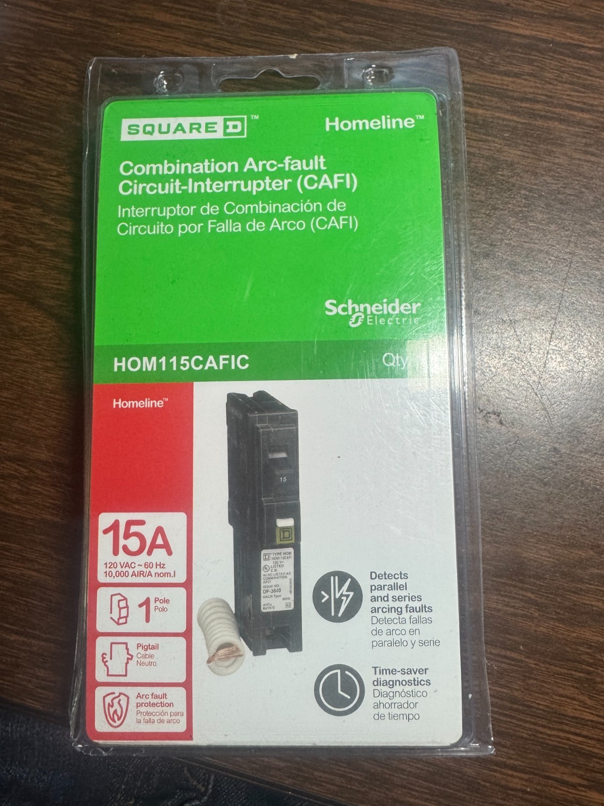 Lot of 10 Square D HOM115CAFIC Combination Arc Fault Interrupter 15A 120VAC