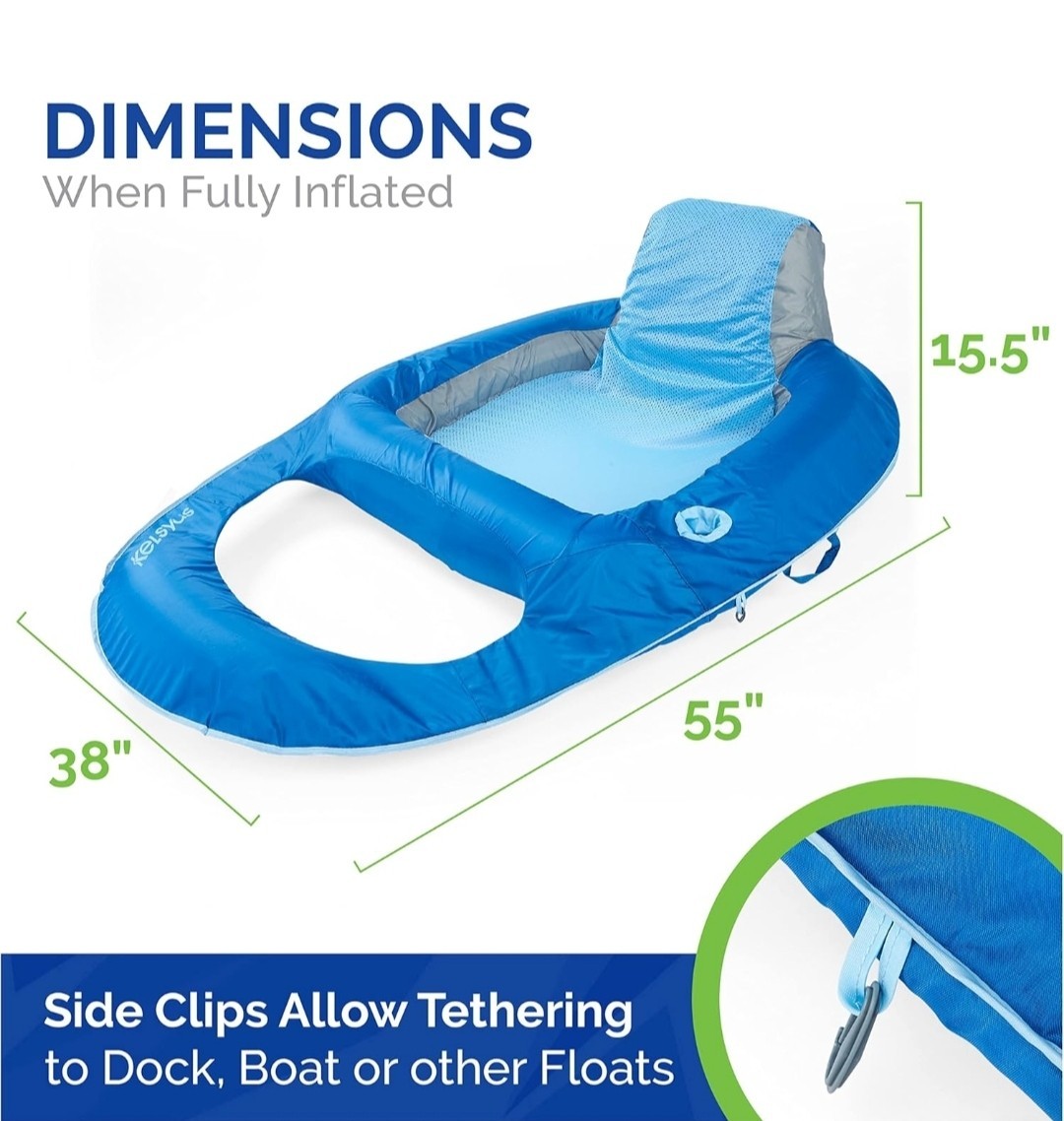 Kelsyus Floating Lounger Pool Float With Cup Holder Supports Up To 250LB New