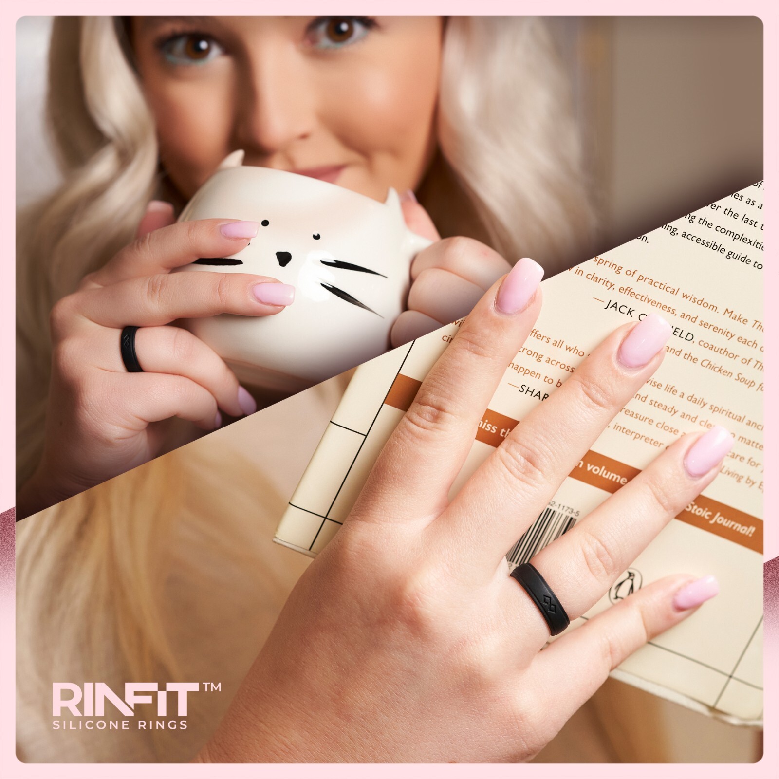 Rinfit Silicone Ring for Women. Infinity style. Comfortable&Durable Wedding Band