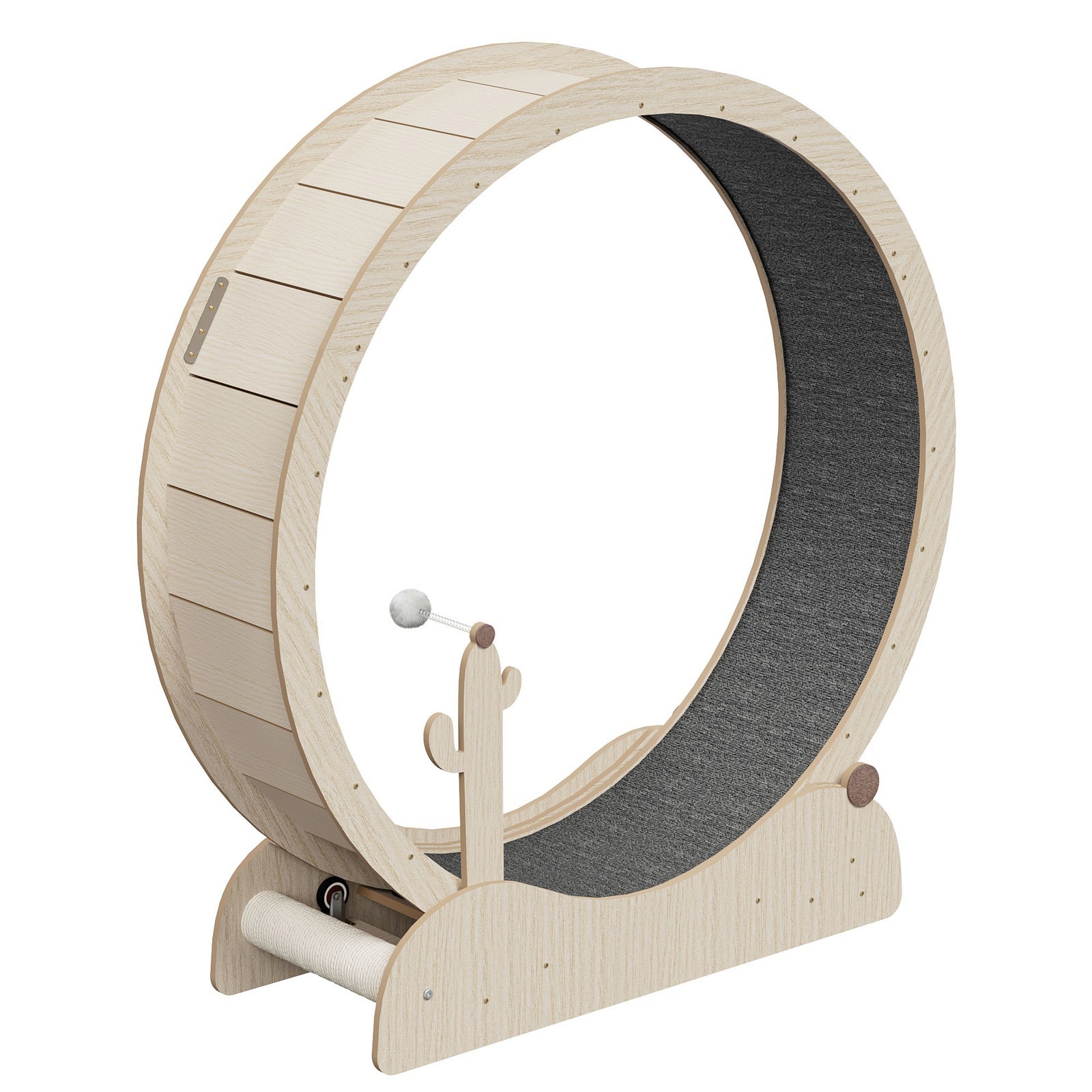 Large Cat Exercise Wheel 43" Solid Wood Cat Treadmill with Lock for Indoor Cats