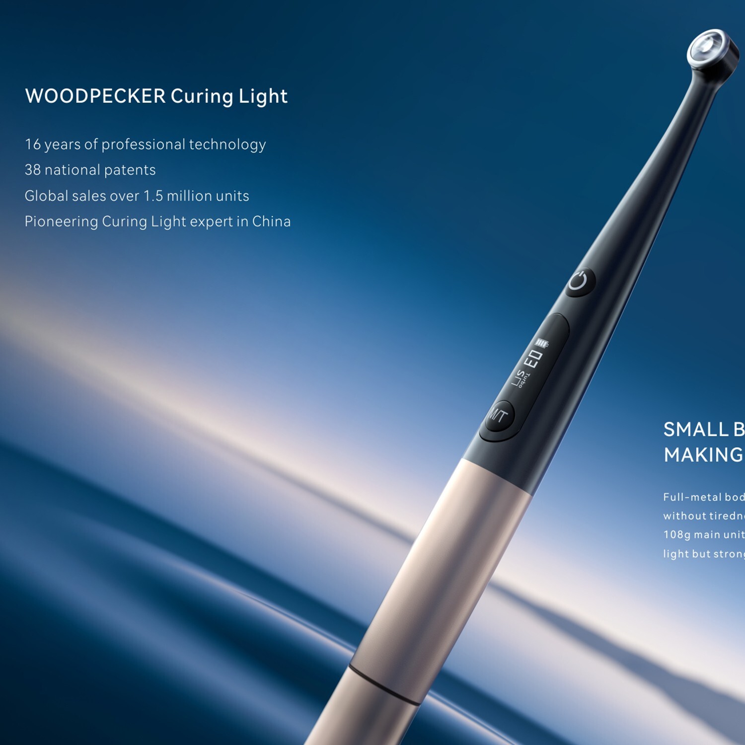 Woodpecker Dental O-Star Curing Light 1 Sec Curing 3000mw w/Light Meter 7 Models