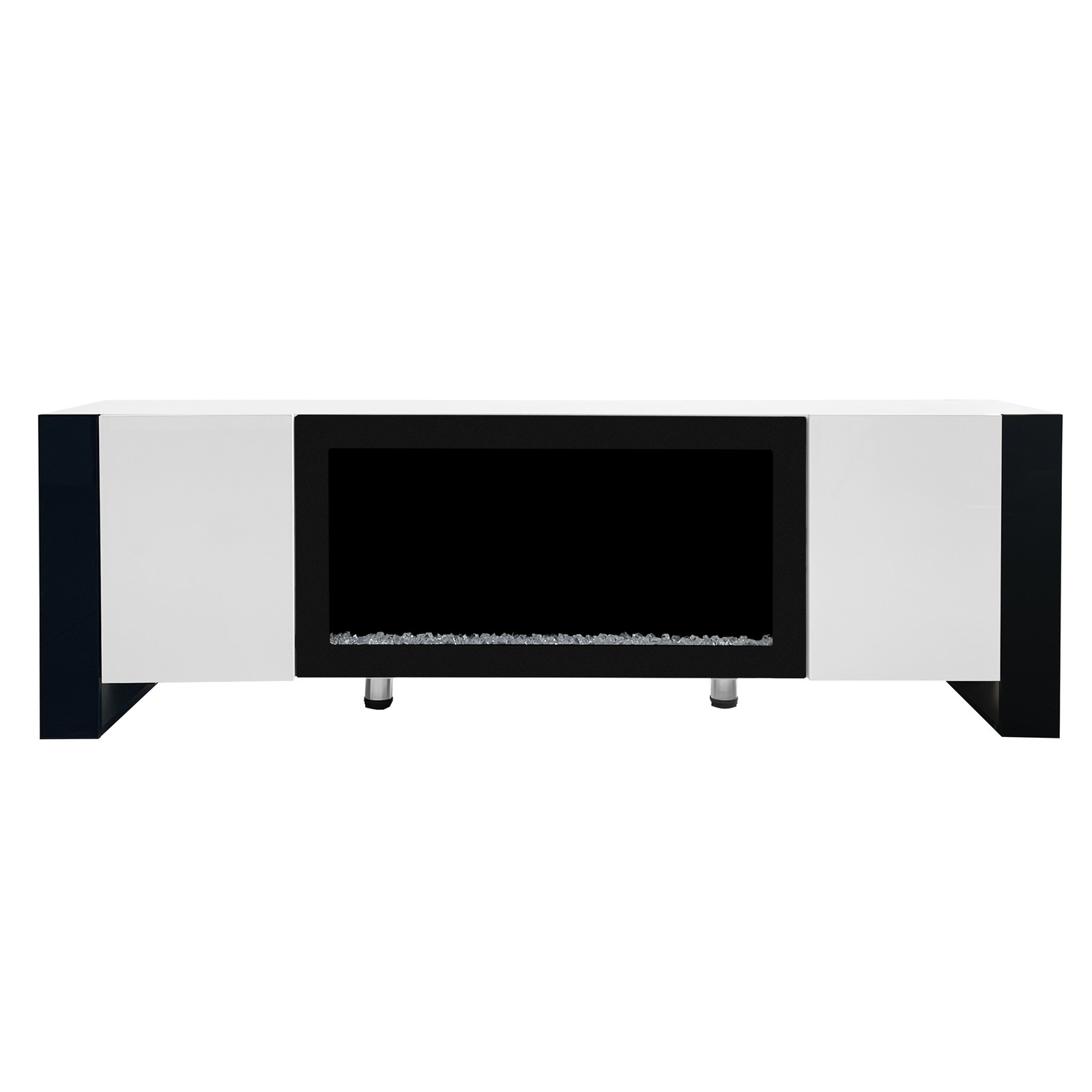 FUNIDEE Glossy TV Stand for TVs up to 78" Console with 34.2'' Electric Fireplace