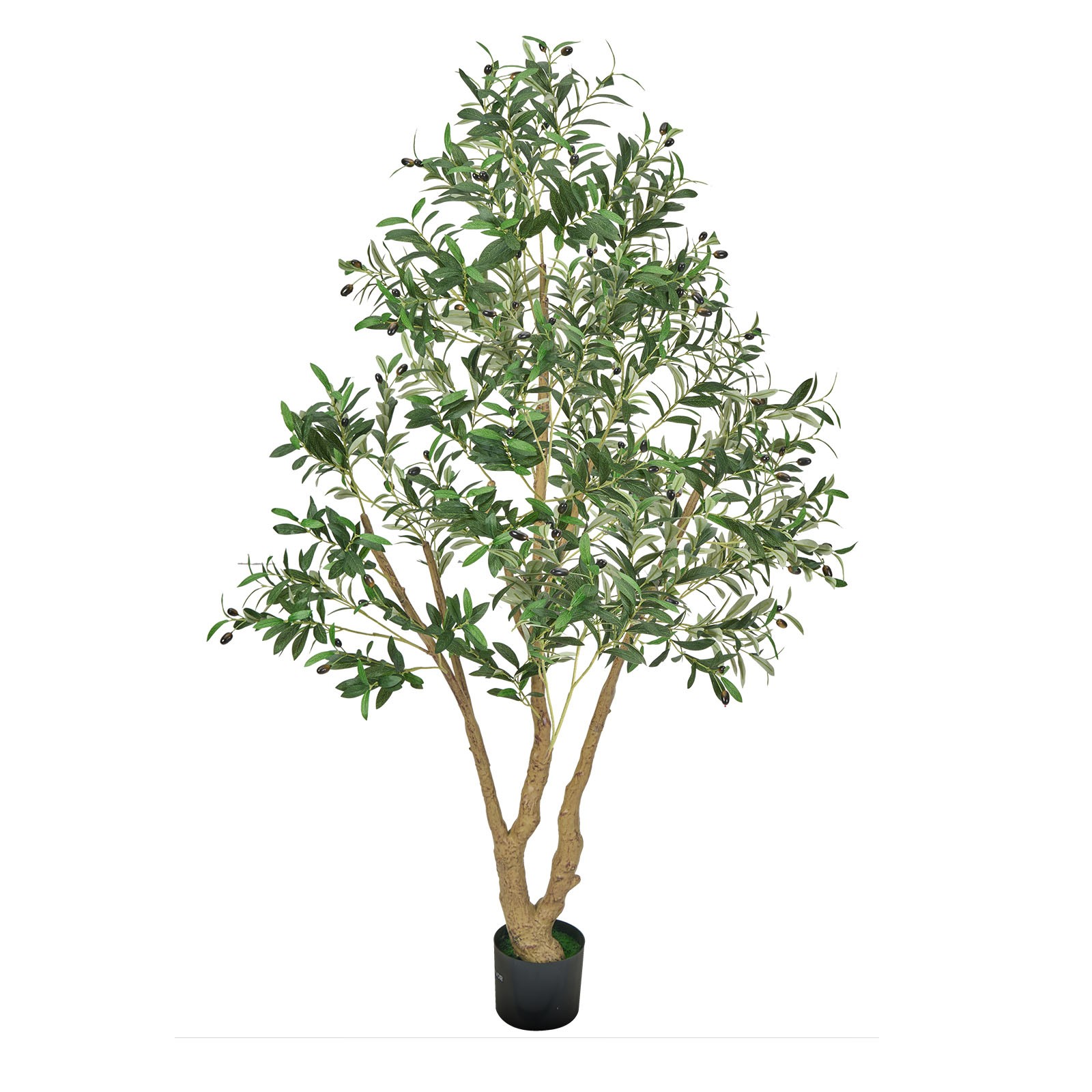 Uimoso 6FT Artificial Olive Tree Tall Fake Plant with Black Pot Home Office