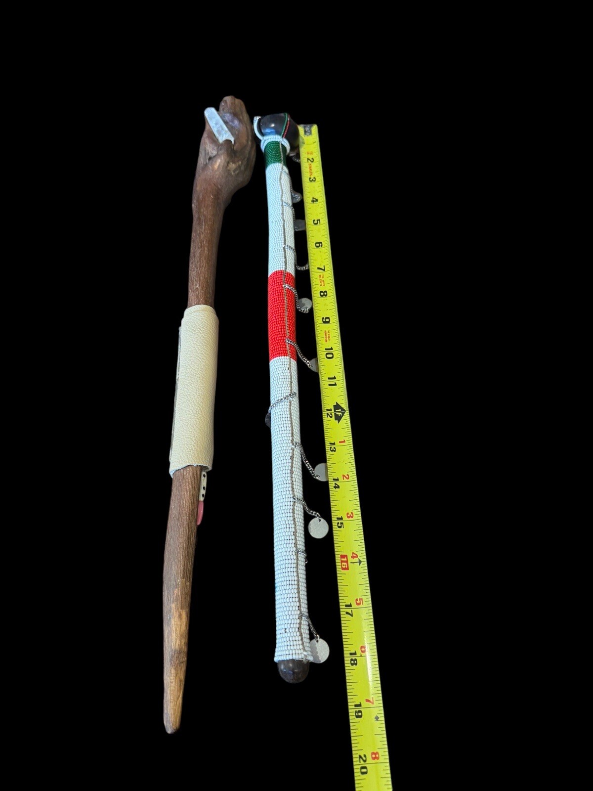 Handmade Decorative African Art Beaded Maasai Rungu Club Baton Masai Shillelagh