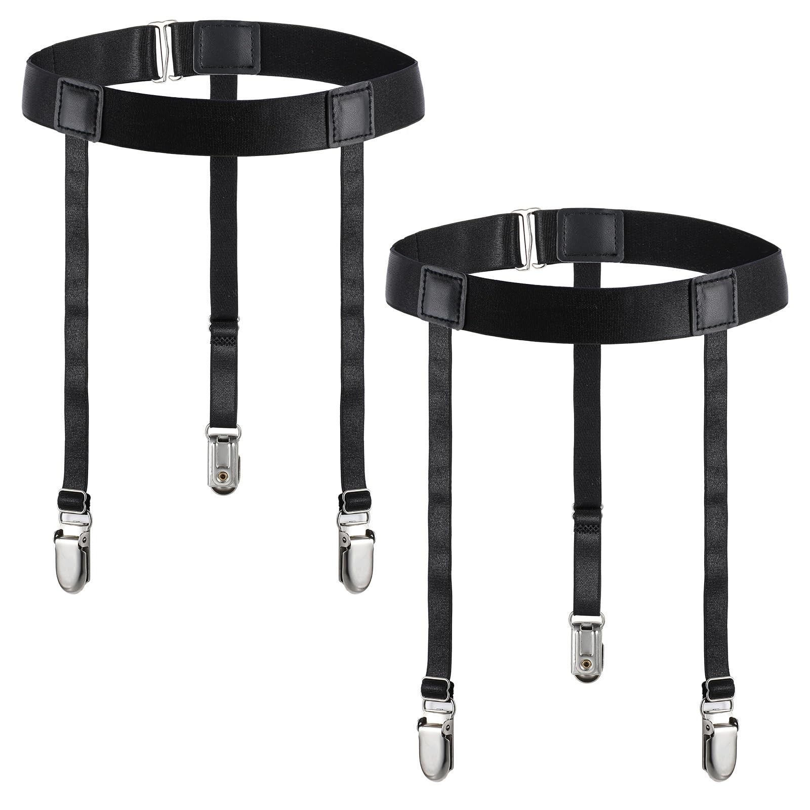 Thigh High Garter Belts for Women with Anti Slip Clips Adjustable Elastic Gar...