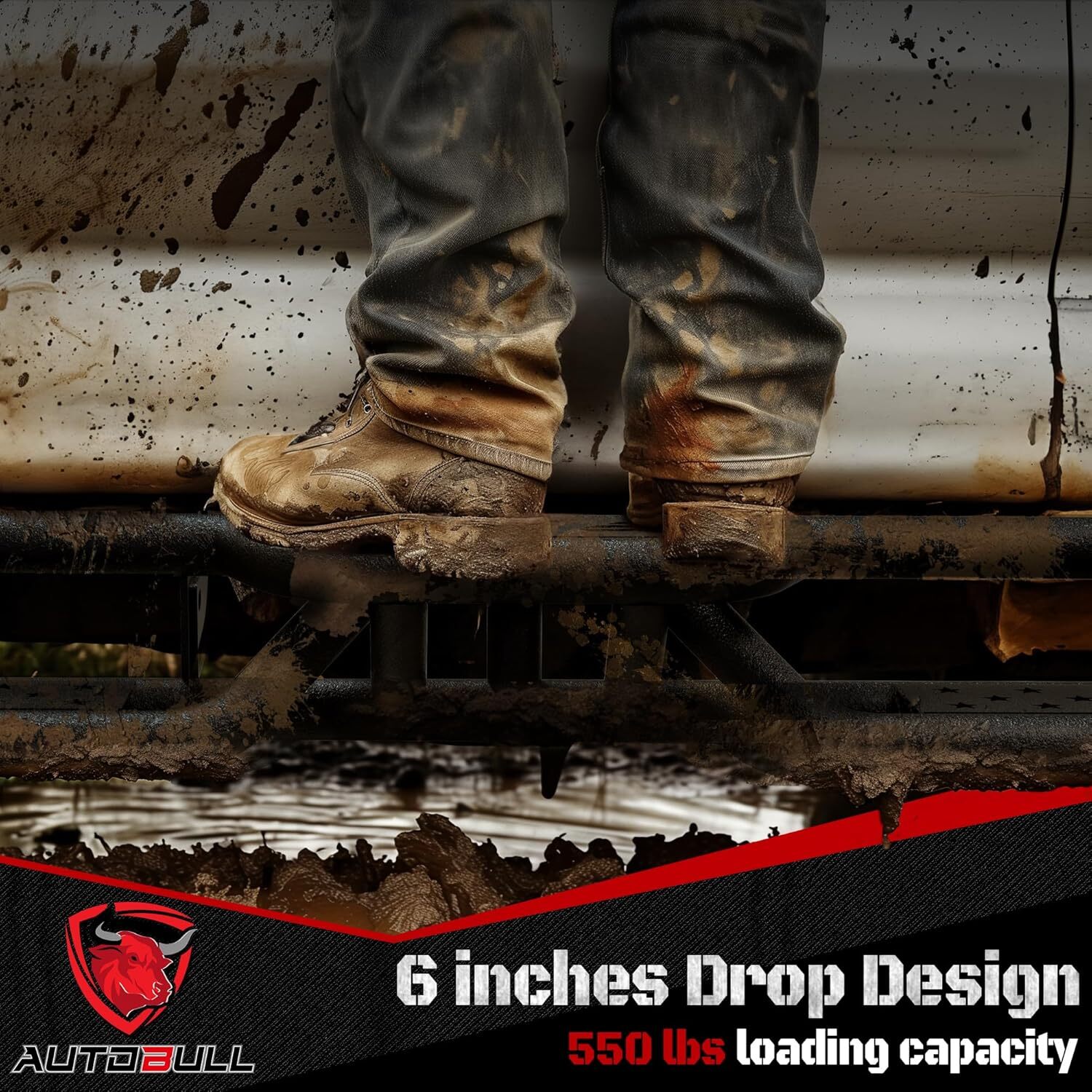 6" Drop Running Boards for 2007-2018 Jeep Wrangler JK 4 Door Side Step Nerf Bars