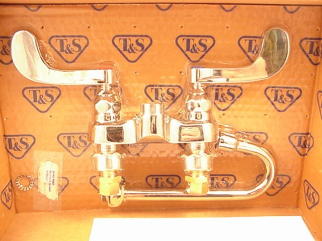 T & S B-0892 Medical Faucet 4"Deck Gooseneck Swivel Rigid Polished Ship Same Day