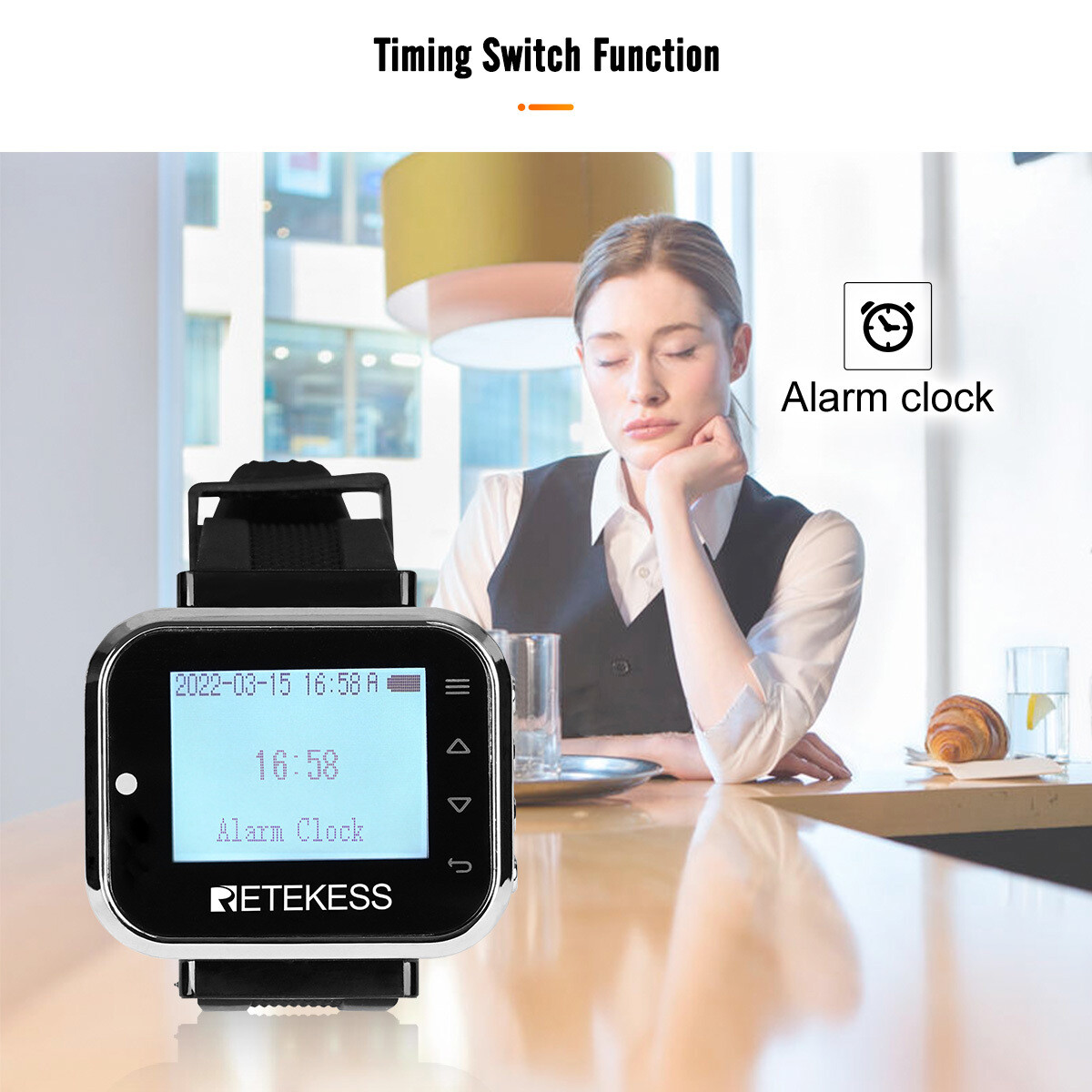 TD110 Wireless Pager Calling System Waiter Watch Restaurant Cafe Club Clinic Bar