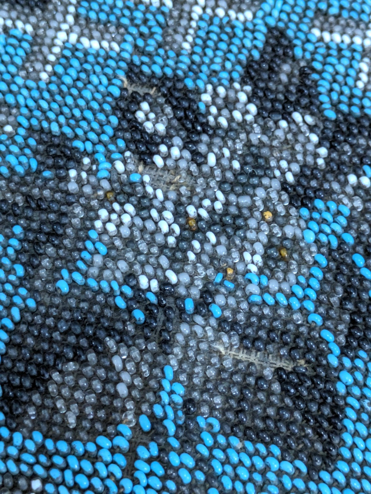 Victorian 19th Century Pair Walnut Turquoise Beadwork Bunfeet Footstools Antique