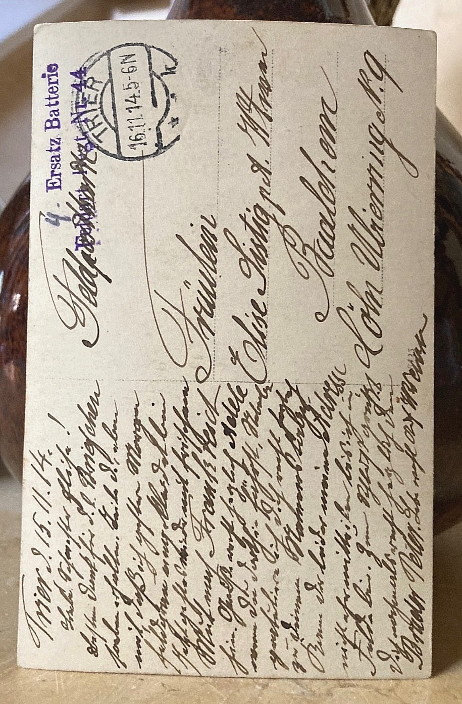 WW2 GERMAN LEADER'S WW1 - 16TH BAVARIAN RES. INF. REGT. IN MUNICH PHOTO POSTCARD