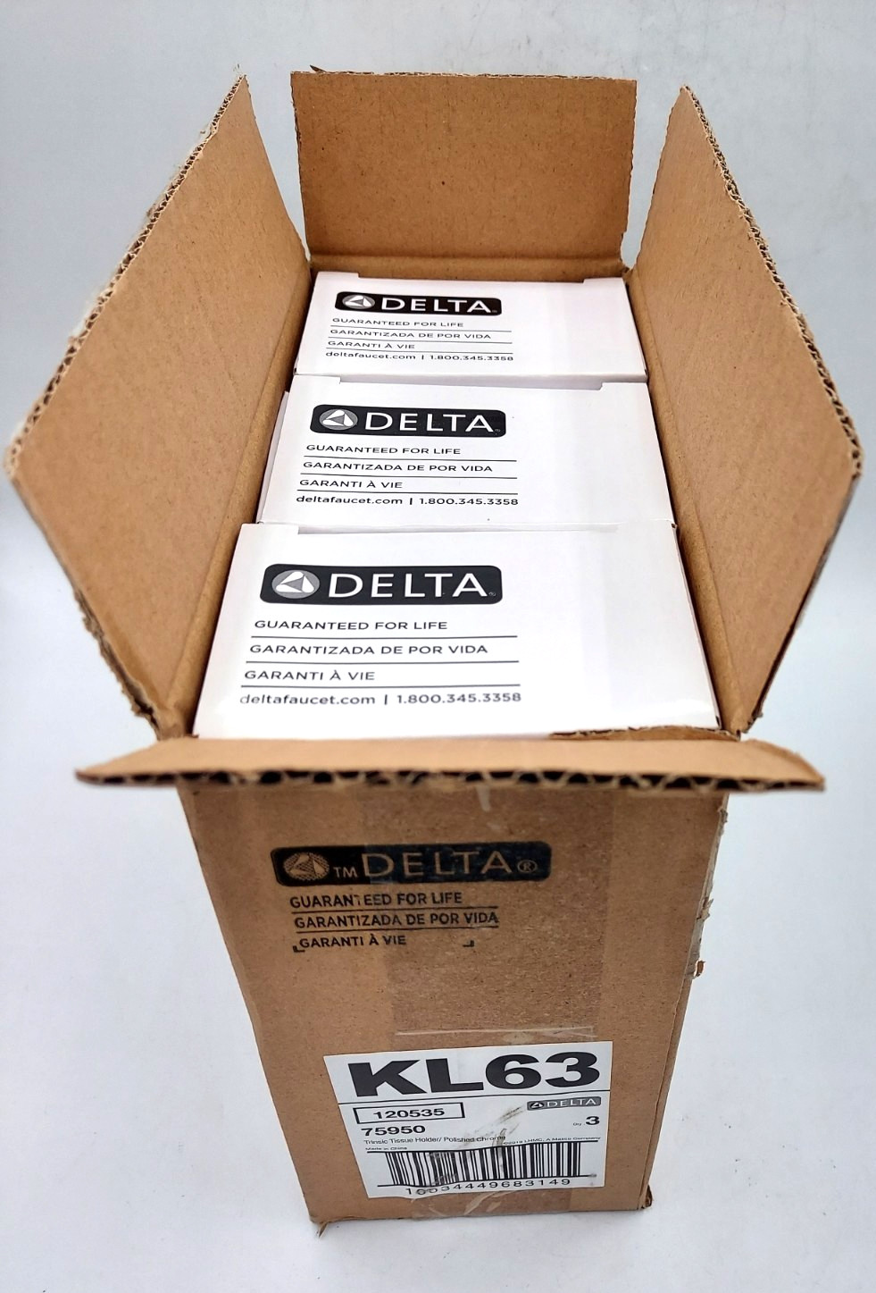 Delta Trinsic Single Post Toilet Paper Holder Polished Chrome 75950 **BOX of 3**