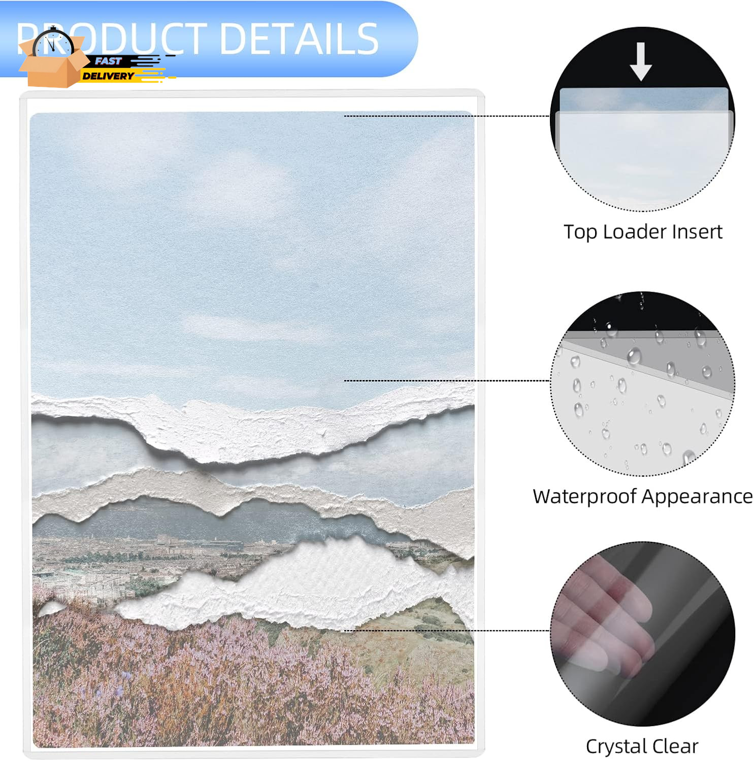 5 Pack 18X24 Poster Protector Clear Rigid Print Protectors Heavy Duty Top Loade