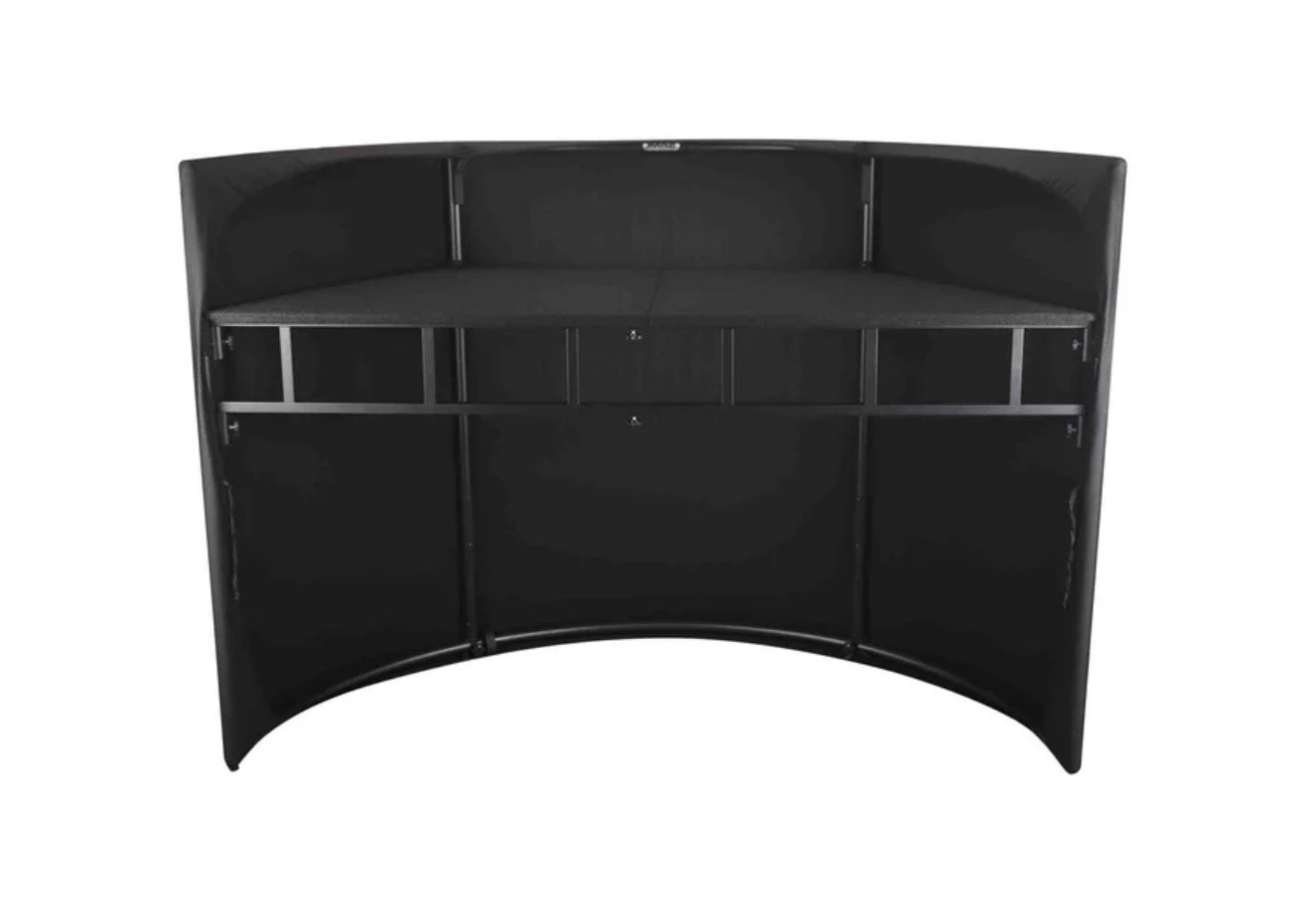 JMAZ JZ5010 Command Booth Event DJ Facade White & Black Scrims Built In Table