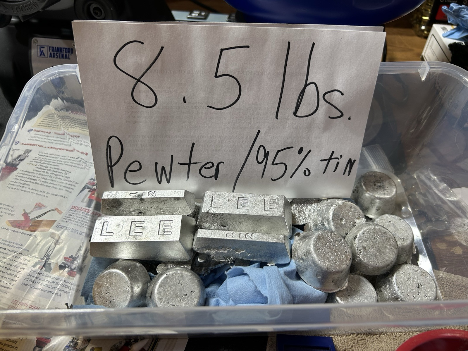 1 Pound TIN/Pewter metal round /Lee/Lyman ingots 95% pure tin for crafts/casting