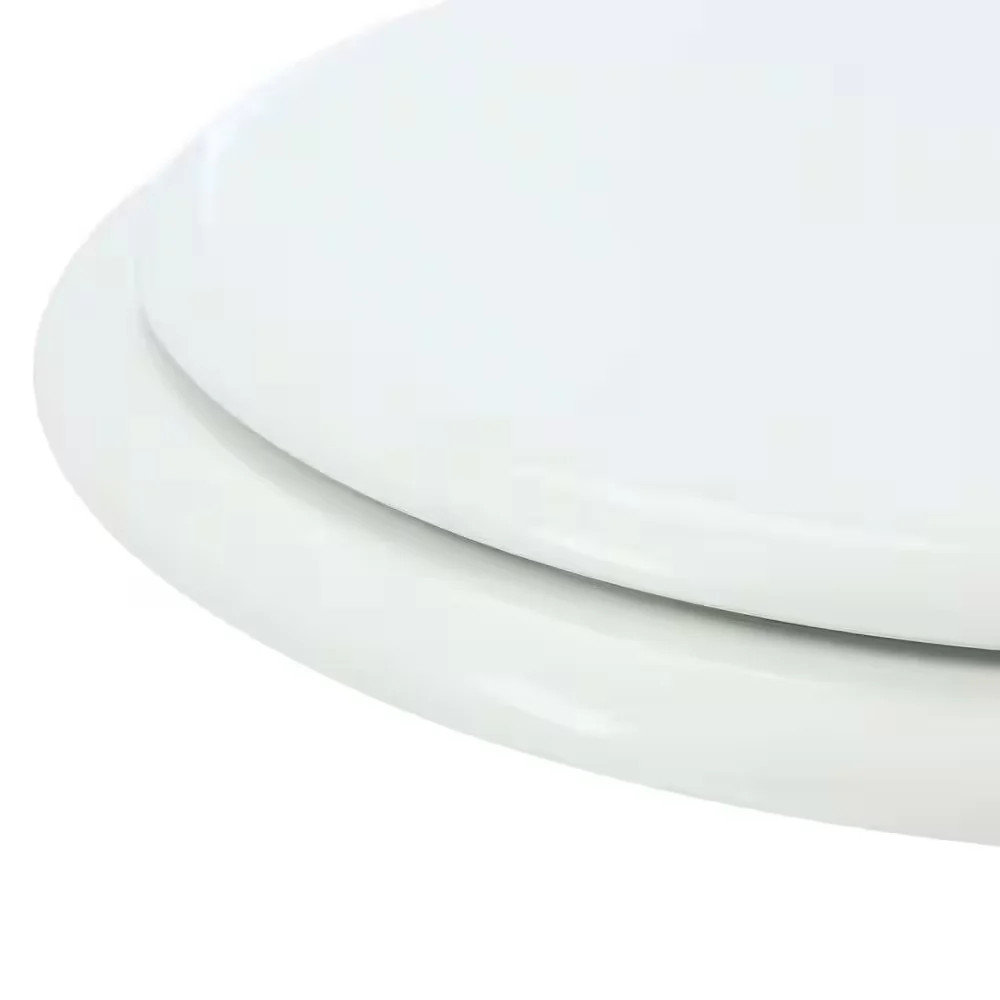 NEW Round Closed Front Enameled Wood Toilet Seat in White Durable & Wood Finish