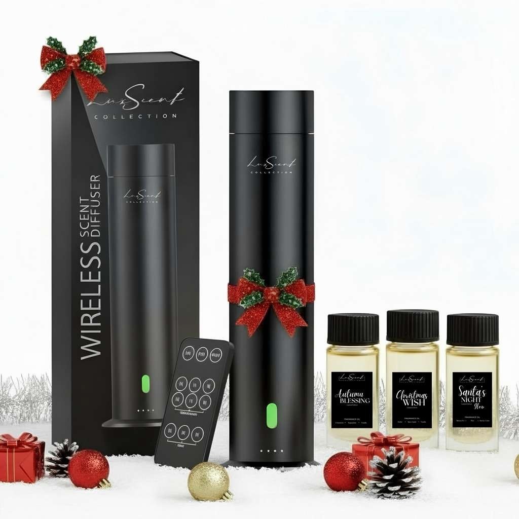 AROMA Mini Diffuser 1200 Sqft Black or Silver W/ 3 Scents 50ml Hotel Collection