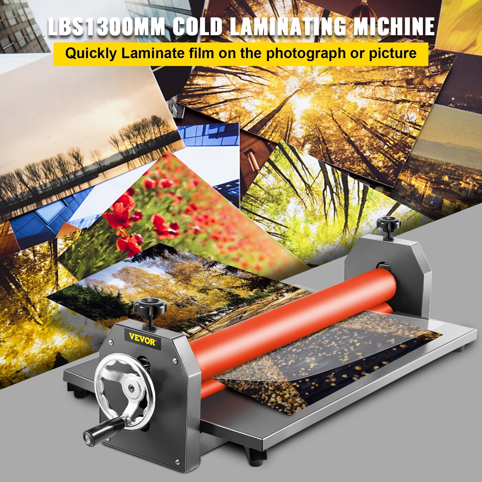 VEVOR Cold Film Laminator 51in Manual Laminating machine 1300mm Vinyl Photo Roll